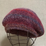 SALE🌟新色✨マルチミックスのアルパカウールで編んだフワフワ♪ベレー帽/col.4