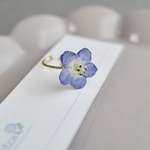 一番小さなネモフィラのシンプルリング【ゴールド】本物のネモフィラのアクセサリー