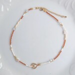 長さ延長可能なビーズネックレス fit you.【テラコッタハート】｜チェーン・淡水パールネックレスとセットでよりお得/マグネット・アジャスター・マンテル金具選択可能/金属アレルギー対応