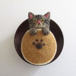 どら焼き猫(キジトラ) 羊毛フェルト