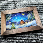 新作「クリスマス風景」羊毛フェルト風景画フレーム
