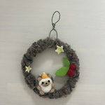 クリスマスリース　ハリネズミ飾りつき🦔🎄　小さめサイズ　\送料込み/