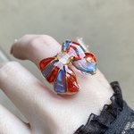 〜夢ガラスリボン💙🤍❤️リング〜