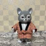 ニャンコ用　半纏(はんてん) イエロー✖️レッド　チェック　　