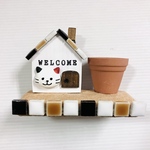 印鑑横置き～三毛猫だにゃん顔付・タイル屋根の家♪