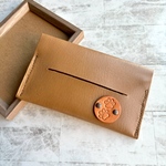 肉球刻印　レザーポケットティッシュケース　