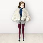 27センチドール服ファーコートボトルネックニットネイビーセットNo.194