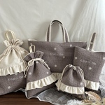 azu様専用　　　　【サイズ変更可能✂︎】【頑張るお子様とお揃い！ママも使える巾着ポーチ】【お名前刺繍】【必要なバックのみ選択可能】