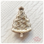 White Christmas 〜Coup de Coeur〜ビーズ刺繍ブローチ