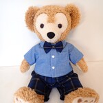 ブルーダンガリーシャツの蝶ネクタイ付きお洋服３点セット【ダッフィー用】