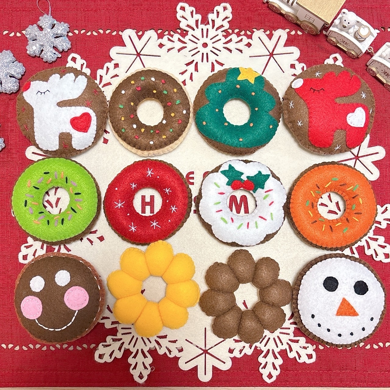 再販3】抹茶ドーナツセット ままごと遊び フェルトドーナツ - Meey'S