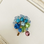 スワロフスキー　ポニーフック　蝶々　ブルージルコン