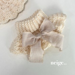 もこもこ編み×ふんわりリボンのタートルニットケープ