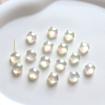 新作★10mm ぷっくり　お花の樹脂ビーズ　ジャスミン　梅　スイセン　オーロラホワイト