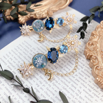 冬の雪空ビジューヘアクリップ 