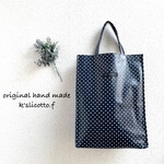 【受注】おしゃれ♪万能ブラックウォッチ　A4ﾏﾁ付きビニコトートbag　(B19)