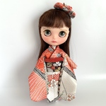 No.738  1/6サイズ振袖　枝花かのこ組紐