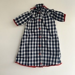 【1/6ドール用】ギンガムチェックシャツワンピース(紺)