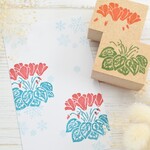 シクラメンのはんこ　冬のお花スタンプ