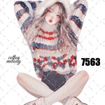original sticker « no.7563 »     //     人物ステッカー オリジナルステッカー オリジナル人物ステッカー ステッカー cotton melody