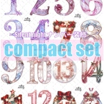 【数字のみ】Advent Collage Event 2025 / compact set / 7種類各3枚 / cotton melody / 装飾ステッカー 【Silent】