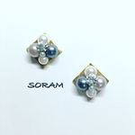 New◇グレーパールピアス
