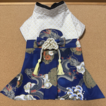 わんちゃん男の子袴　龍柄ブルー　七宝