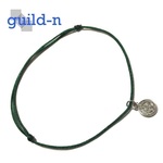 guild-n ★ コインチャーム モスグリーン 深緑 ソリティア サテン ミサンガ アンクレット ブレスレット 腕 足用 メンズ レディース 両用