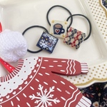 Noel collection キッズ レジン クリスマス winter special medium スクエア ヘアゴム トリプルセット «C»