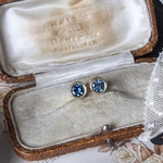 【 Signal of Blue - stud pierce - 】極上 宝石質 ロンドンブルートパーズ 一粒 ピアス｜14kgf 天然石 11月誕生石
