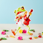 ノリノリ真夏のカエルブローチ