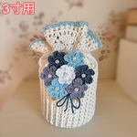 骨壷カバー 3寸用 ブルー小花