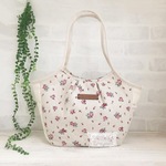 シンプル小花のグラニーバック　ベージュ系