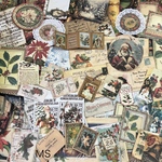 クリスマス紙モノ詰め合わせ80piece アンティーク系　コラージュ　ラッピング　インテリア