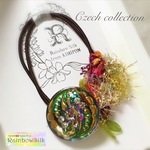 【2017SALE】チェコボタン ヘアゴム【Czech collection】ピーコック