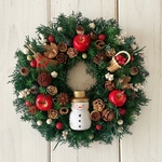 スノーマンのクリスマスリースmini I(17cm)