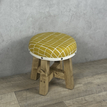 送料無料⿻からし色北欧チェック柄⿻自分好みに組み合わせ！ちびスツール☺︎