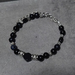 ブラックトルマリンとオニキスのブレスレット　ユニセックスサイズ