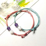 M様＜オーダー品＞天然石コードブレスレット　２本セット　誕生石ペア