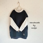 ★ドロップショルダーベスト★濃紺×タータンチェック