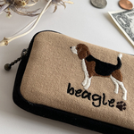 ビーグル犬刺繍🐾ミニポーチ　コインケース