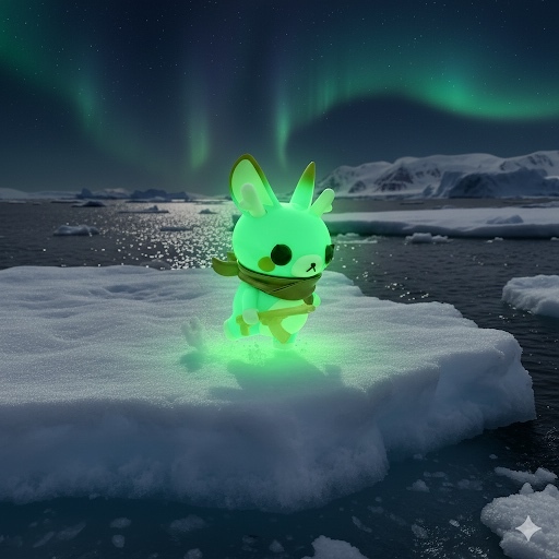 またぎのもみじちゃんシメパフェ　流氷の輝き(蓄光)２体セット またぎのもみじちゃんソフビ（流氷の輝きサブちゃんマシンガンズ