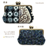 ミナペルホネン　がま口　⭐️両面豪華　pollot＆piha skyful  財布　ポーチ