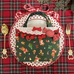 🎄christmas sale🎄くまさんサンタのミニミニトートバッグ　キャンディブローチ1個付き　グリーン系