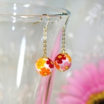 ＊華やか花柄ピアス＊マルチ(S)ゴールド