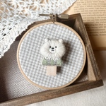  【1点限定】そぽくまクリップ/ストライプver.(ミルクグリーン)