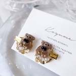 ✿ミニ✿ cocoa bear （くま吉） /  ピアス イヤリング　no.1308
