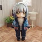 ハートがいっぱいカーディガン【水色】❤︎handmade❤︎11cmドールサイズ