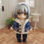 ハートがいっぱいカーディガン【水色】❤︎handmade❤︎11cmドールサイズ