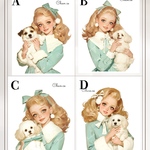 chan.ce オリジナルステッカー　6種各1枚入り   　人物ステッカー　いぬ　クラシカルガール　女の子　犬
